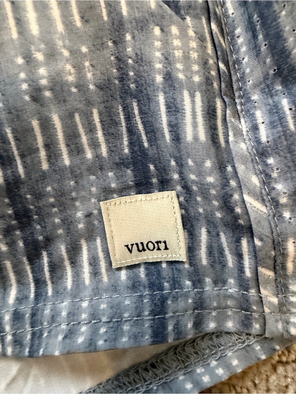 Vuori Blue Patterned Athletic Shorts - Picture 2 of 6